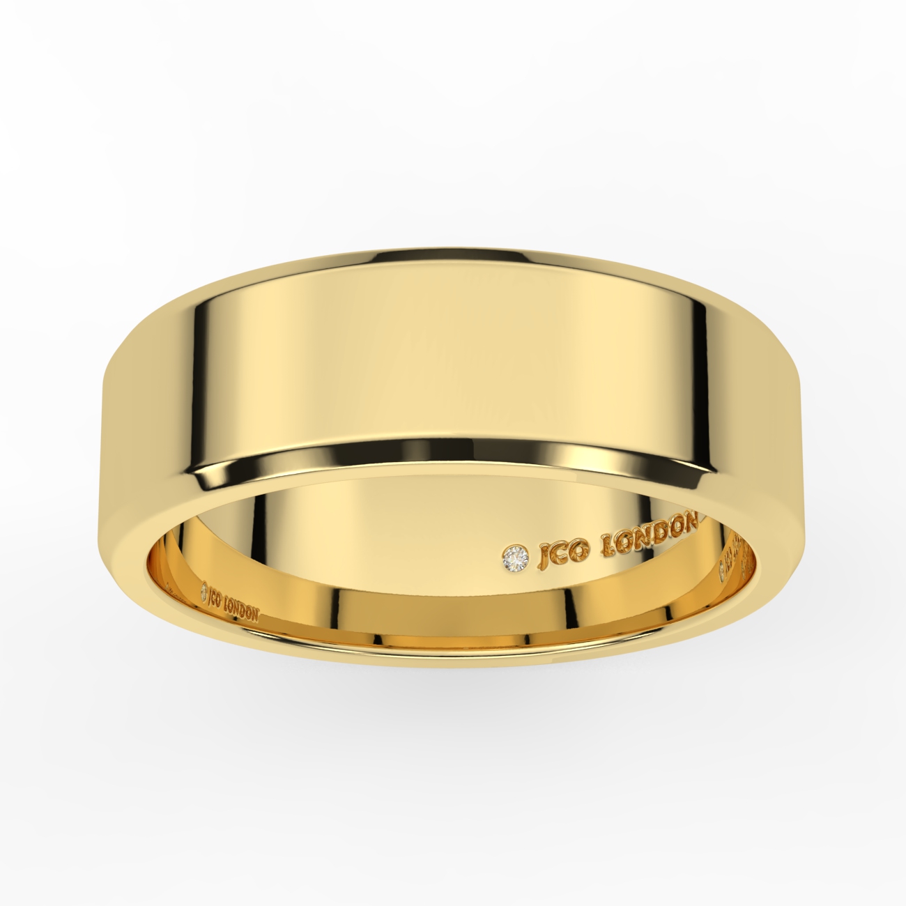 Flat Bevel Plain Wedding Band