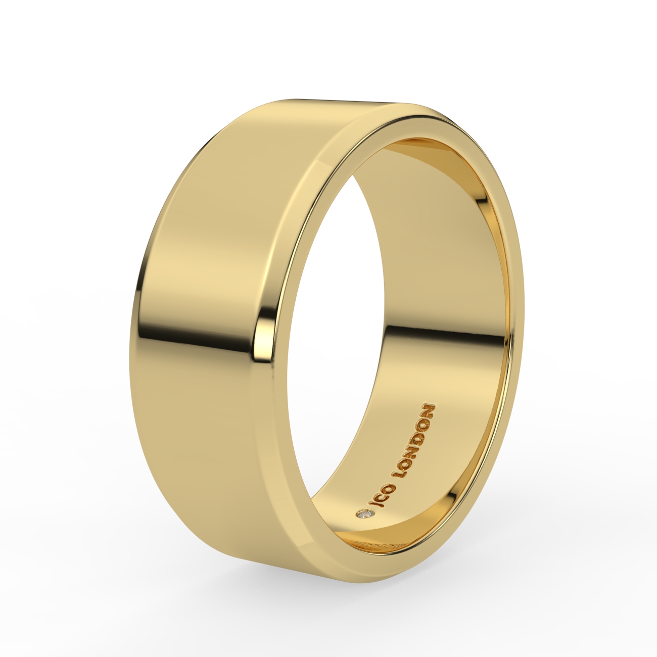 Flat Bevel Plain Wedding Band
