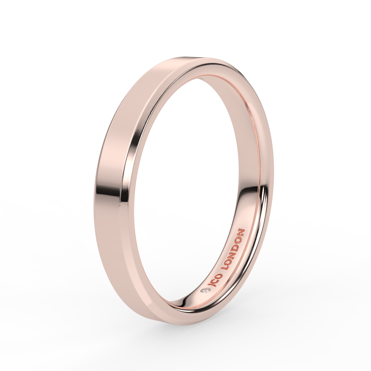 Flat Court Bevel Plain Wedding Band