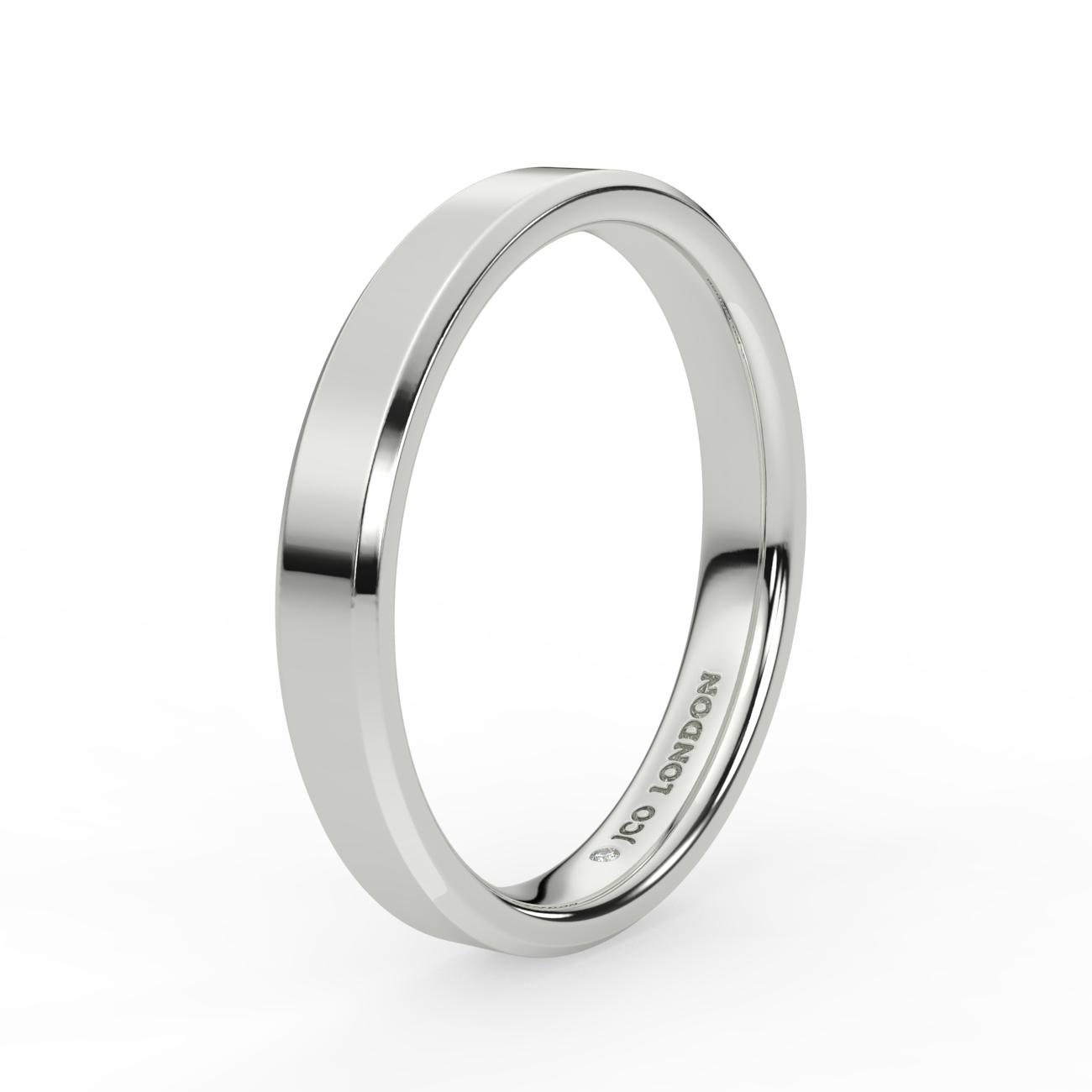 Flat Court Bevel Plain Wedding Band