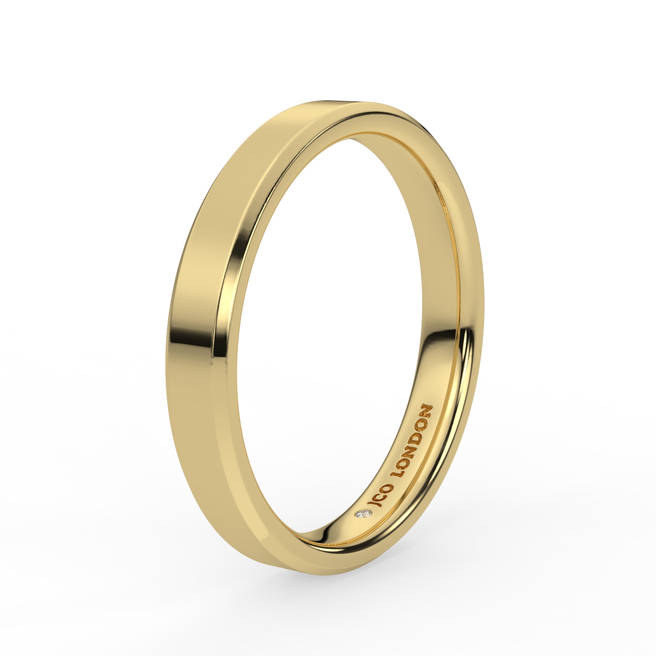 Flat Court Bevel Plain Wedding Band