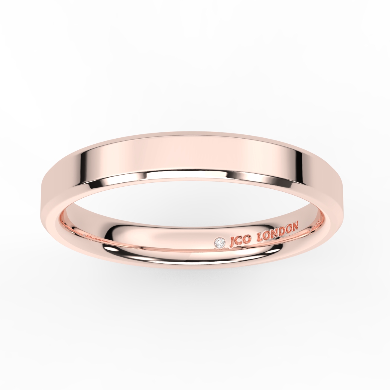 Flat Court Bevel Plain Wedding Band