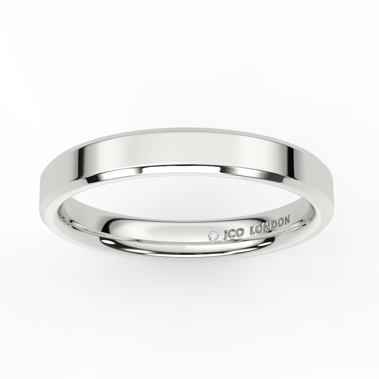 Flat Court Bevel Plain Wedding Band