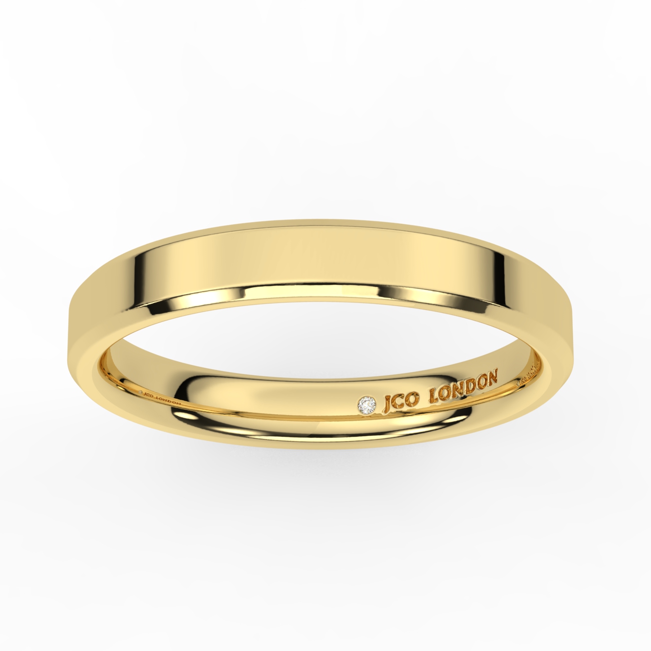 Flat Court Bevel Plain Wedding Band