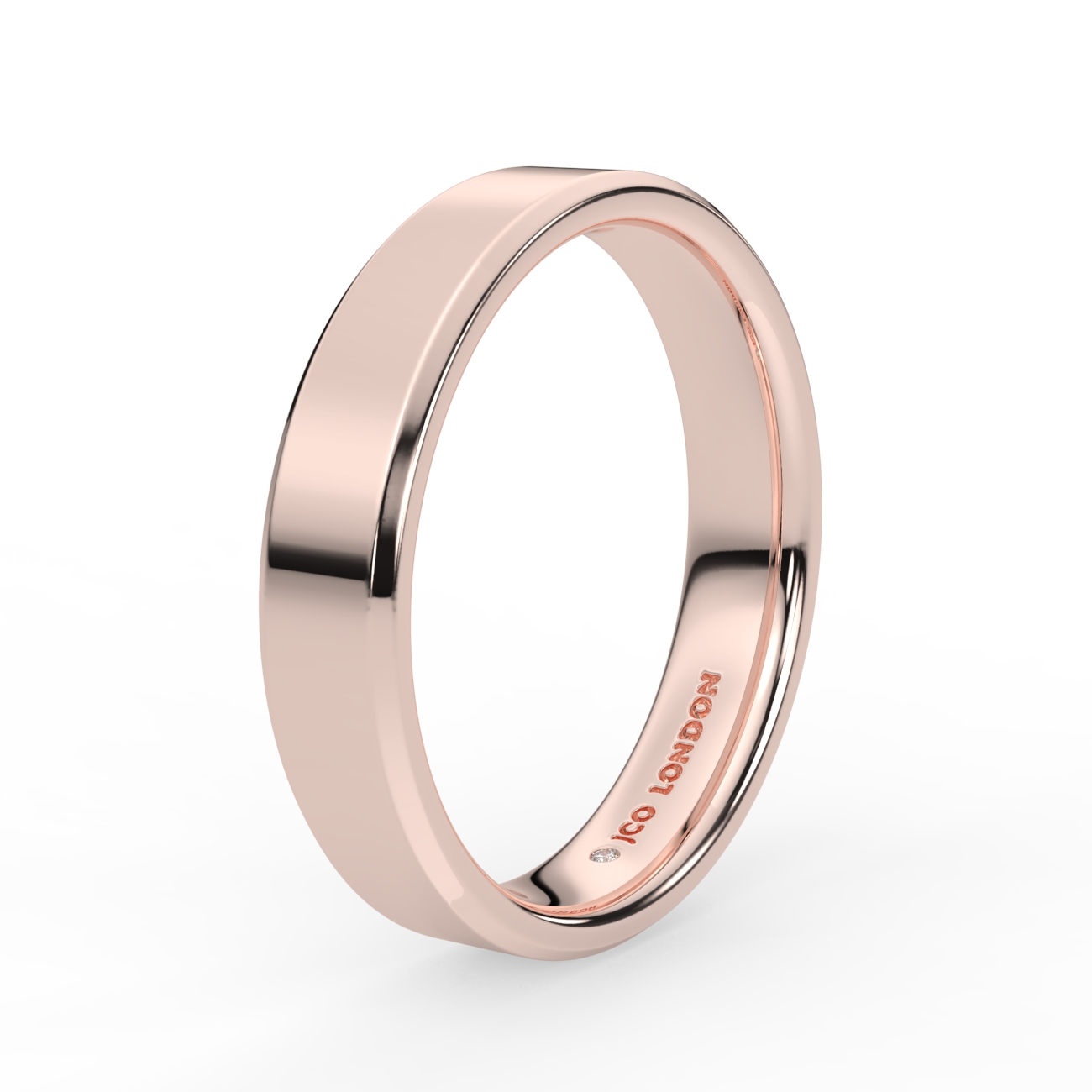 Flat Court Bevel Plain Wedding Band