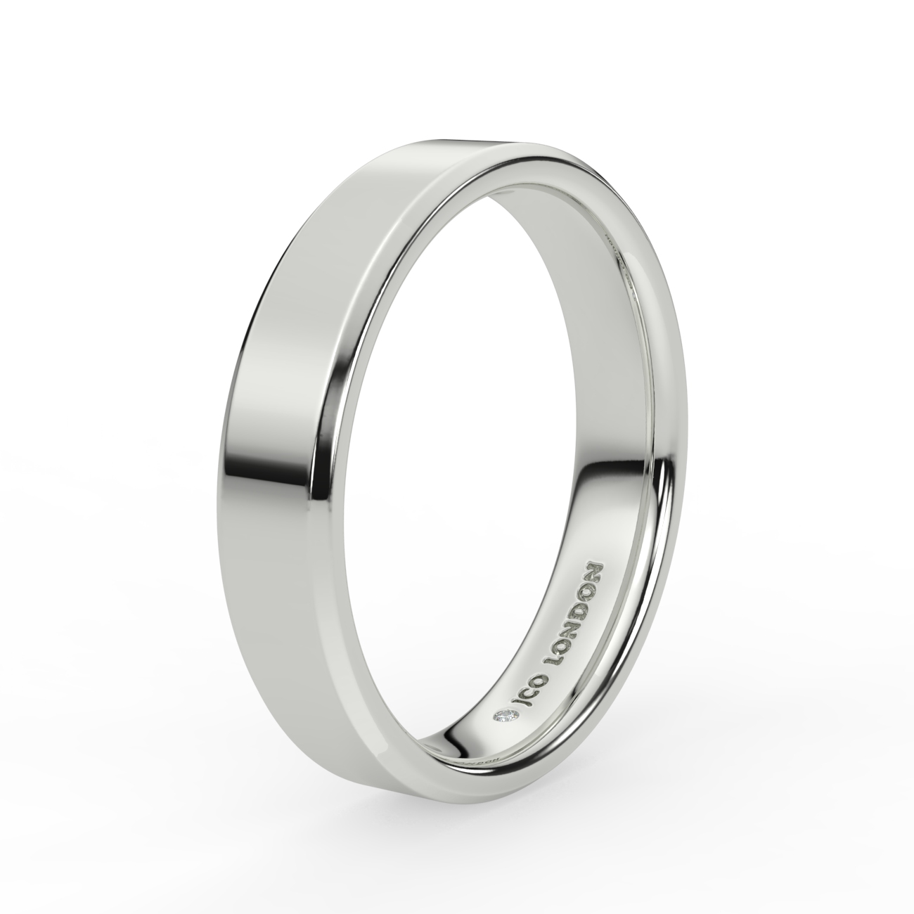 Flat Court Bevel Plain Wedding Band
