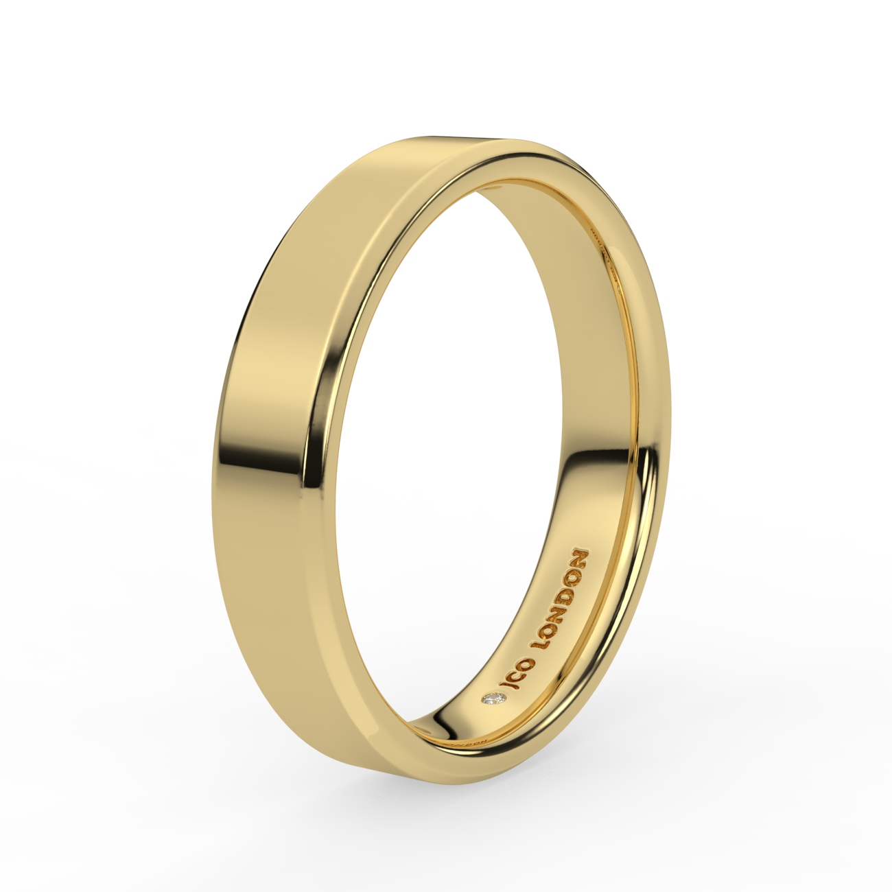 Flat Court Bevel Plain Wedding Band