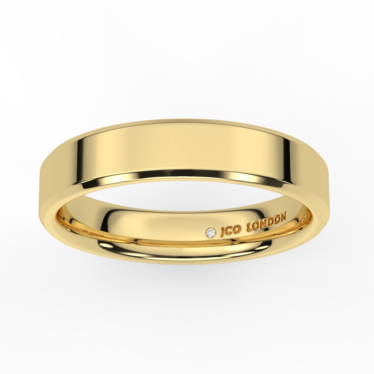 Flat Court Bevel Plain Wedding Band
