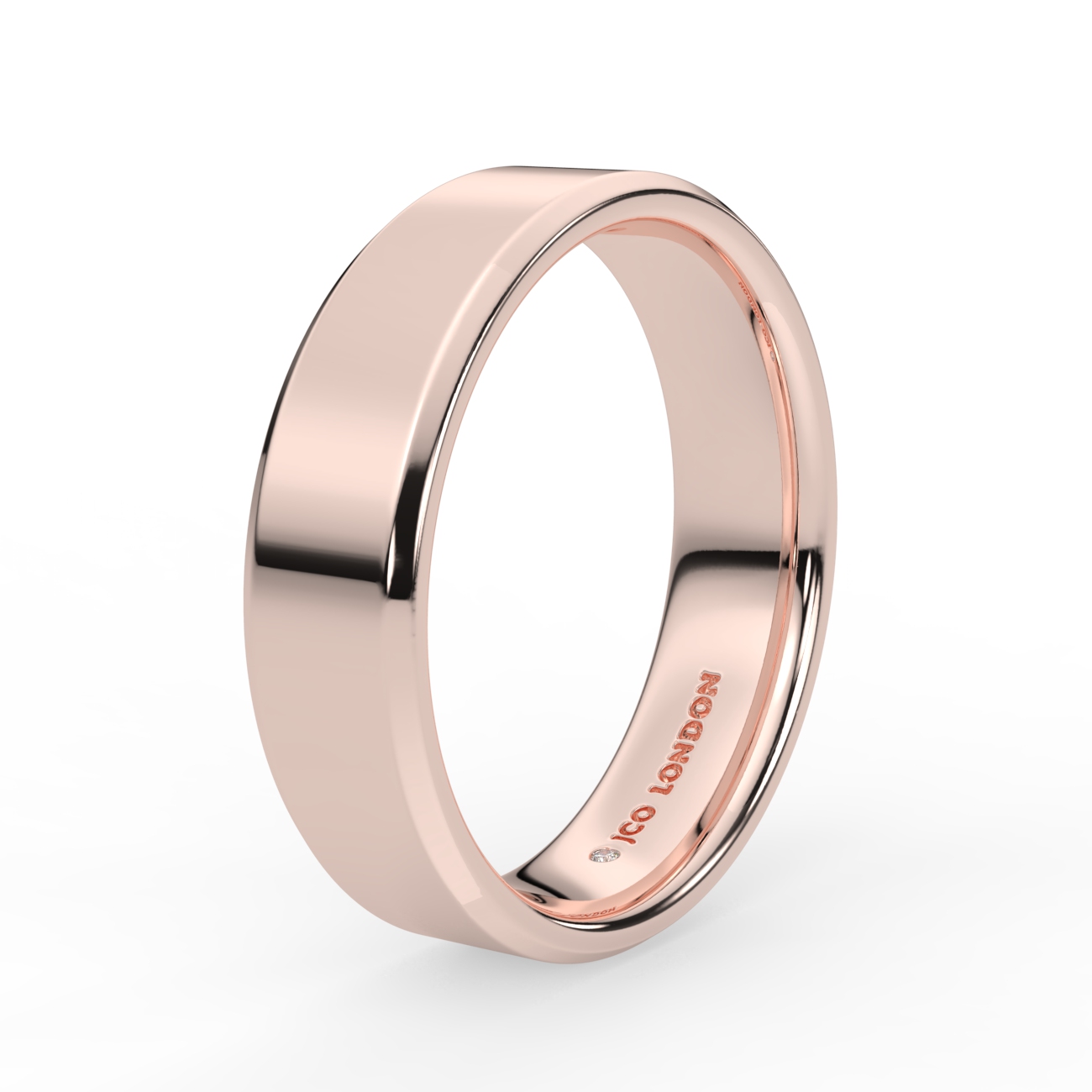Flat Court Bevel Plain Wedding Band