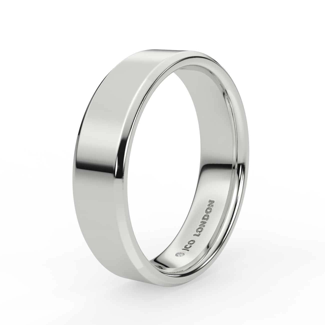 Flat Court Bevel Plain Wedding Band