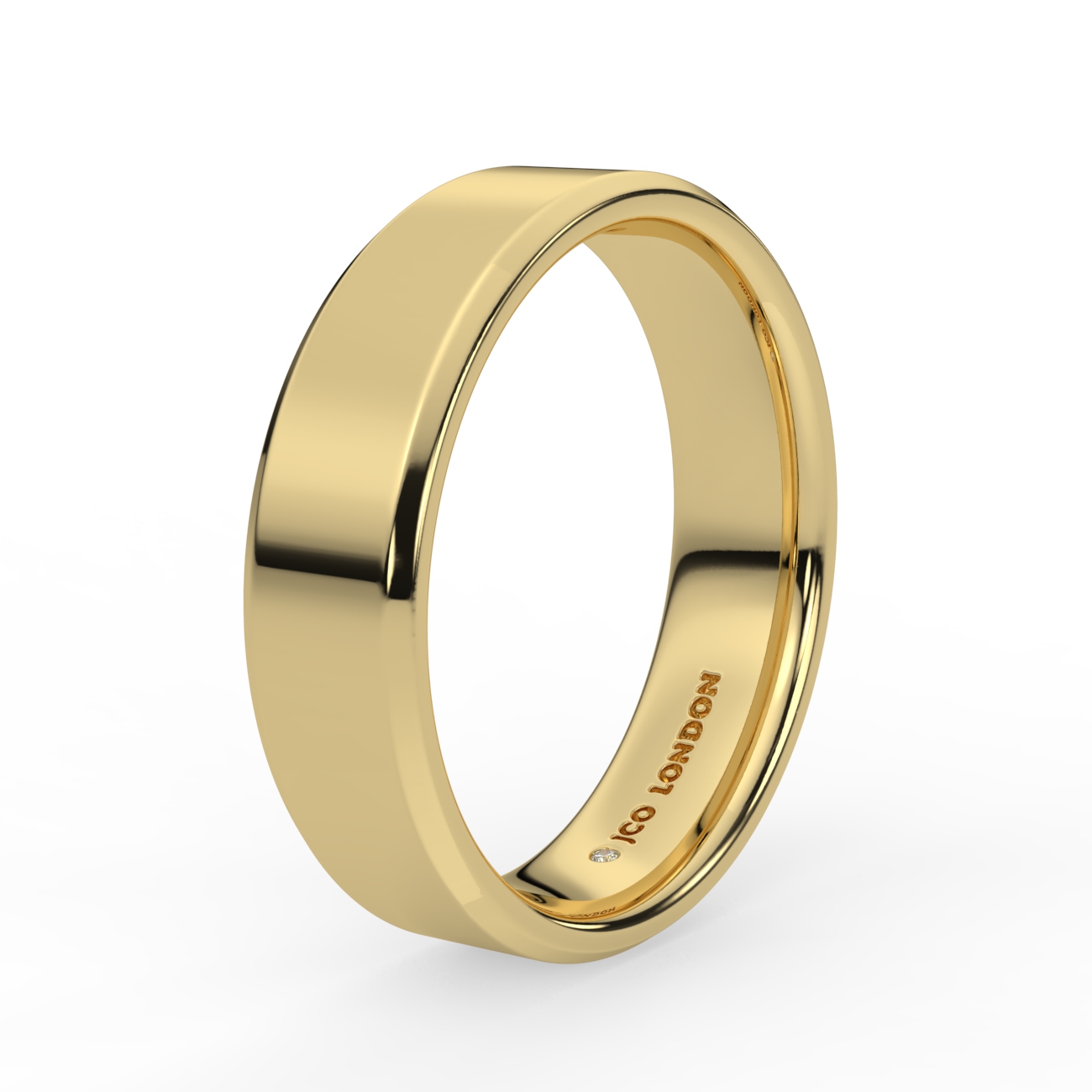 Flat Court Bevel Plain Wedding Band
