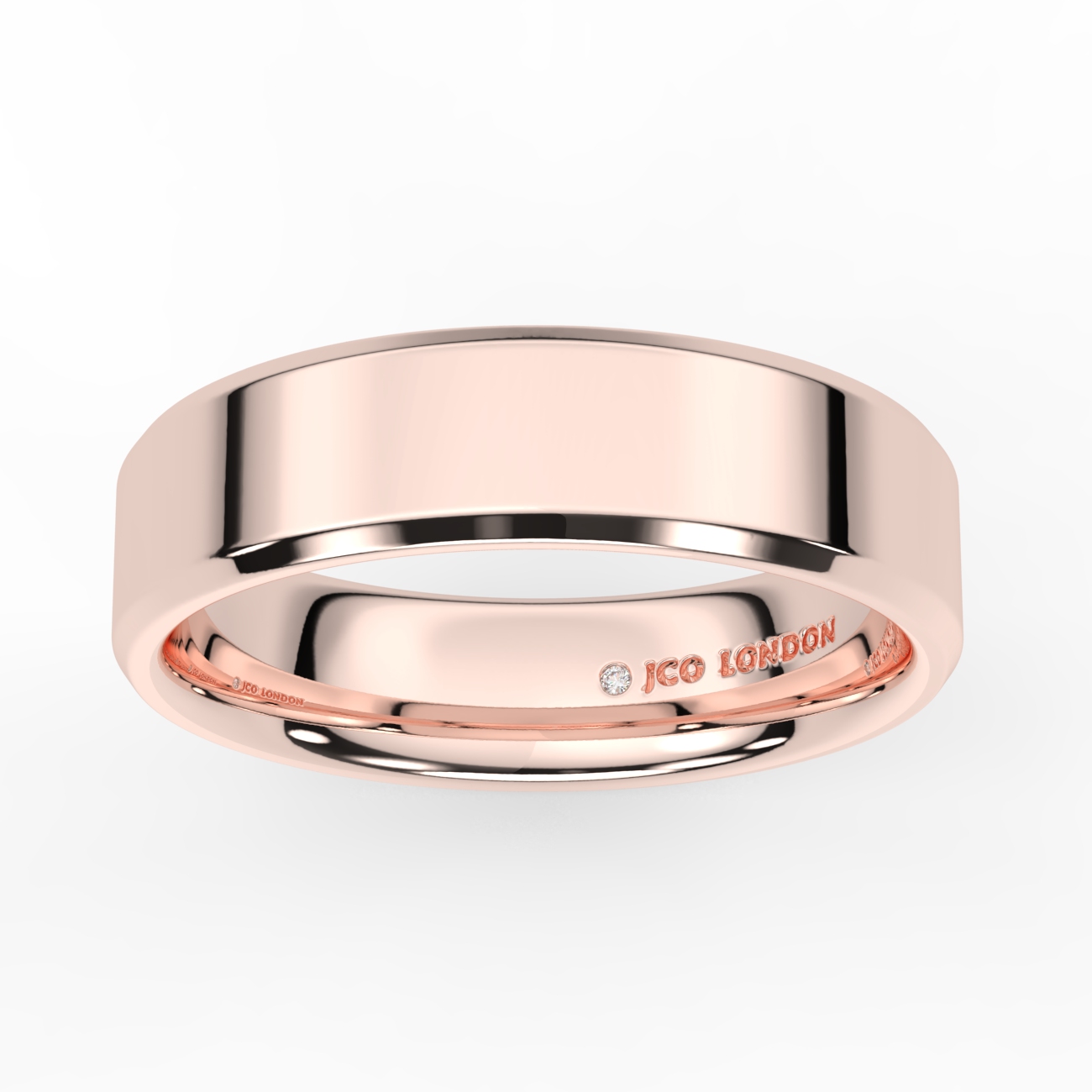 Flat Court Bevel Plain Wedding Band
