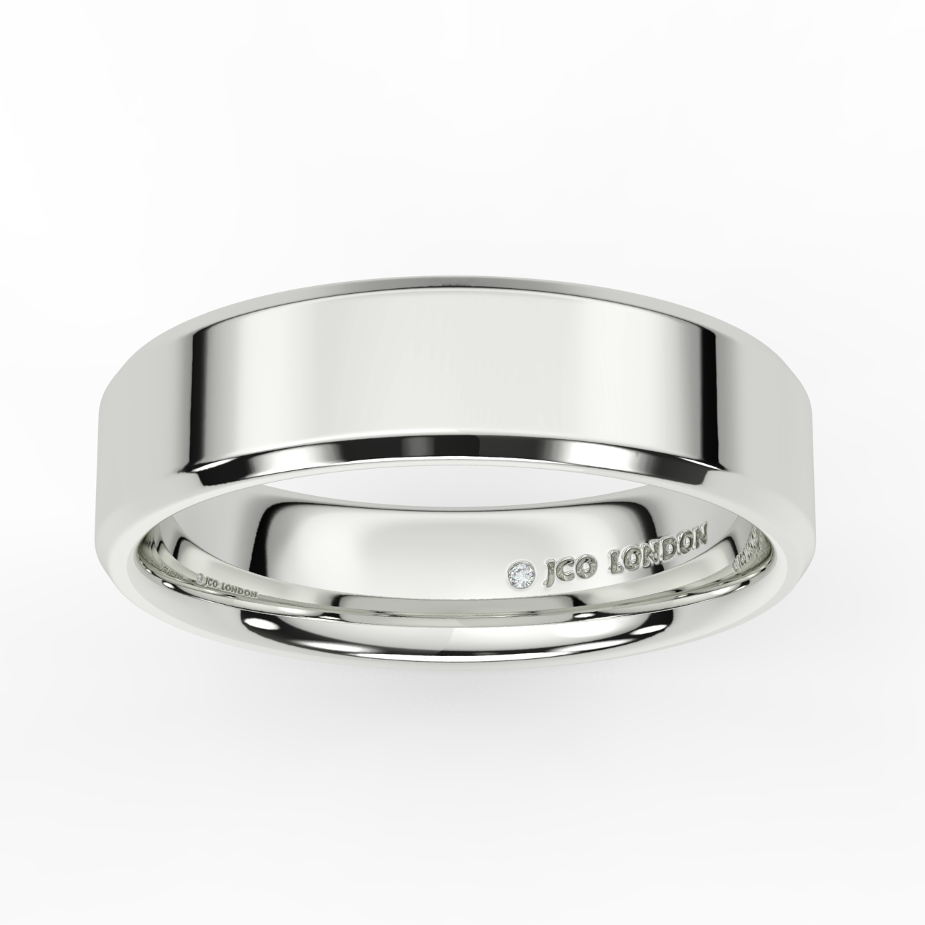 Flat Court Bevel Plain Wedding Band