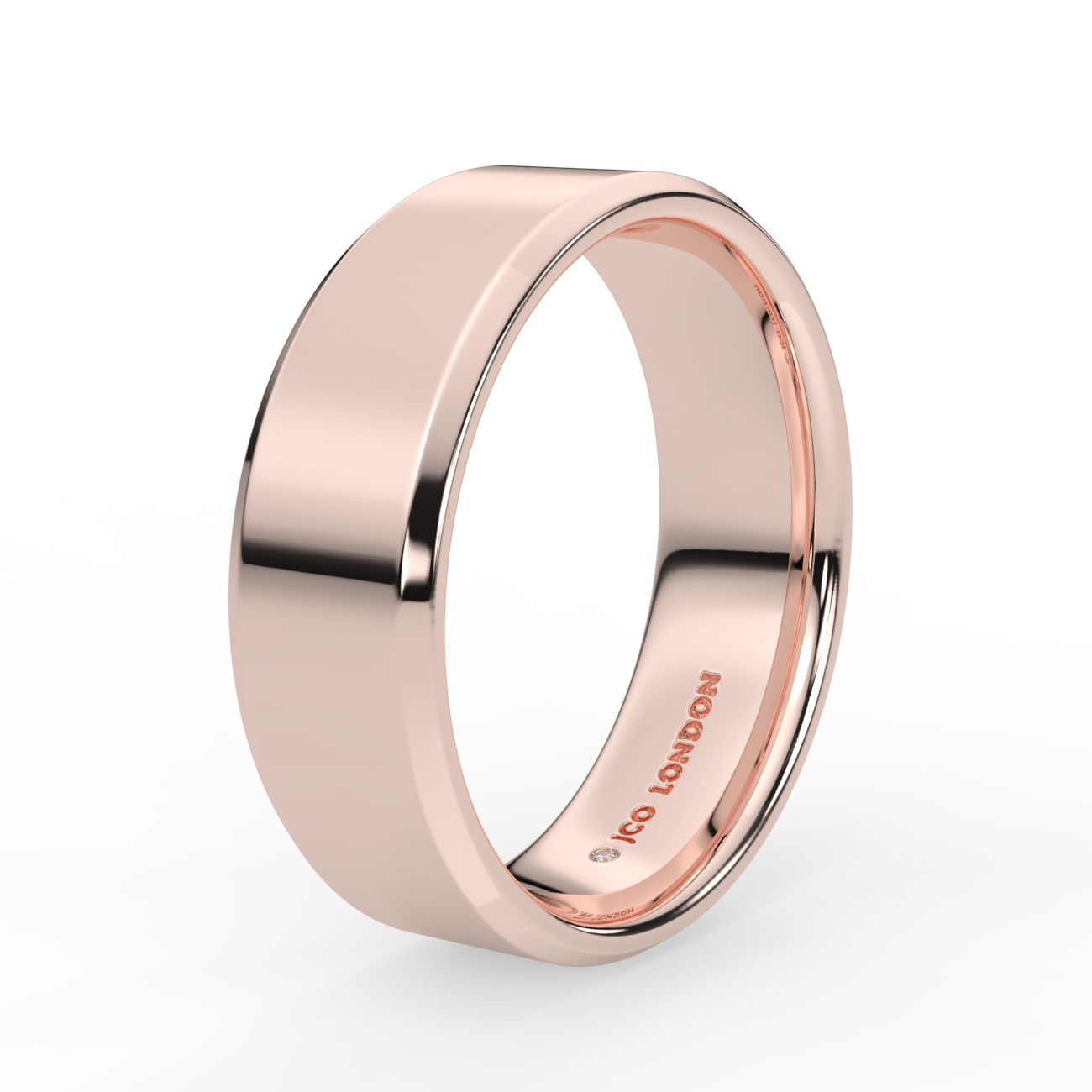 Flat Court Bevel Plain Wedding Band