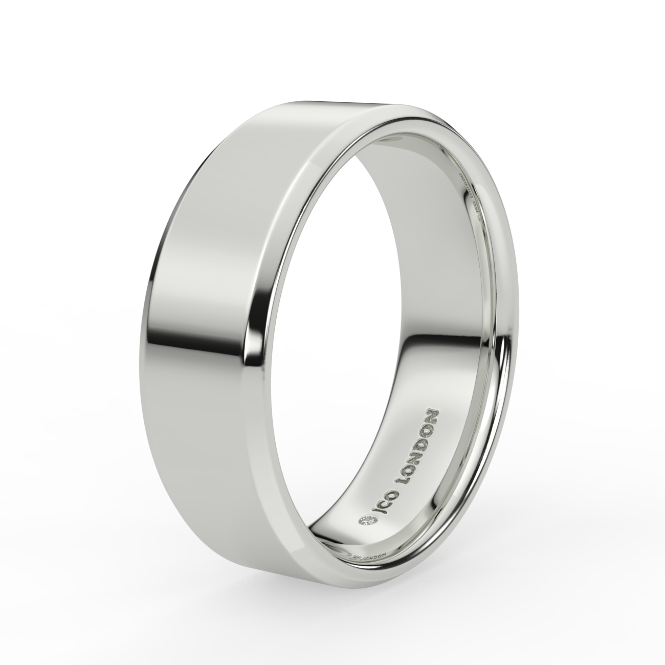 Flat Court Bevel Plain Wedding Band