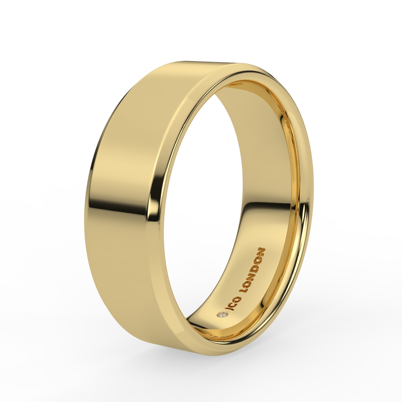 Flat Court Bevel Plain Wedding Band