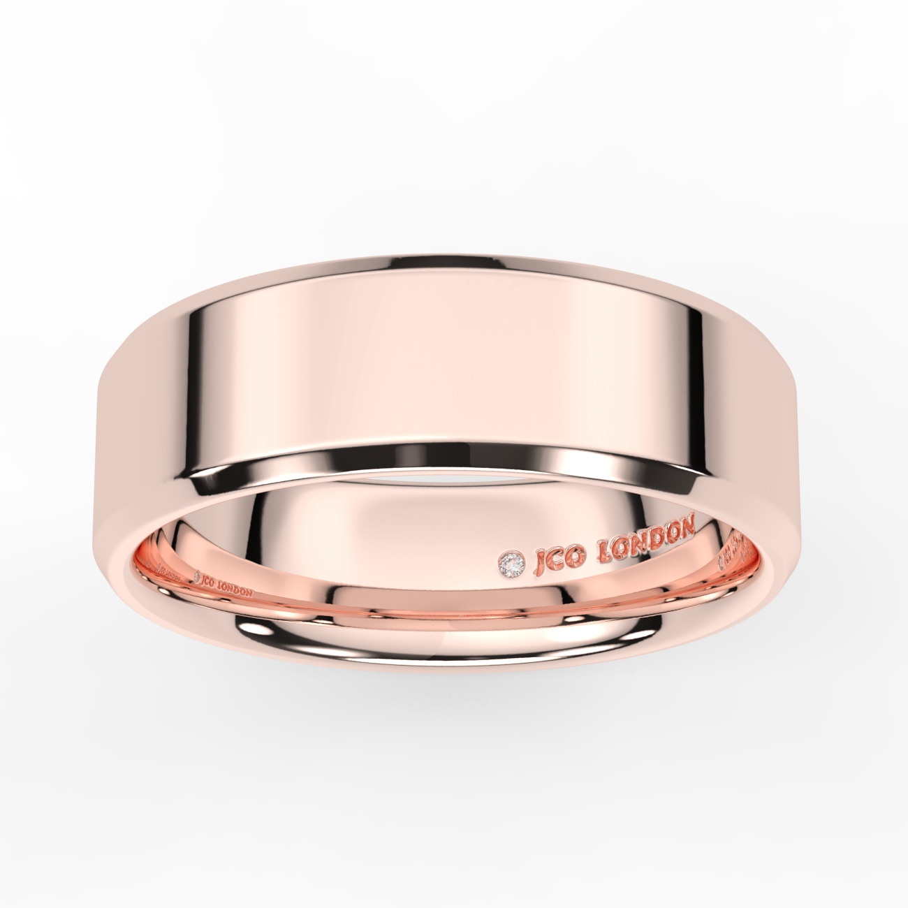 Flat Court Bevel Plain Wedding Band