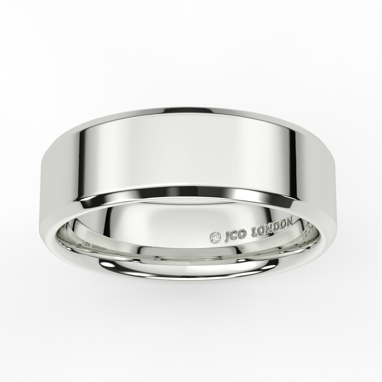 Flat Court Bevel Plain Wedding Band
