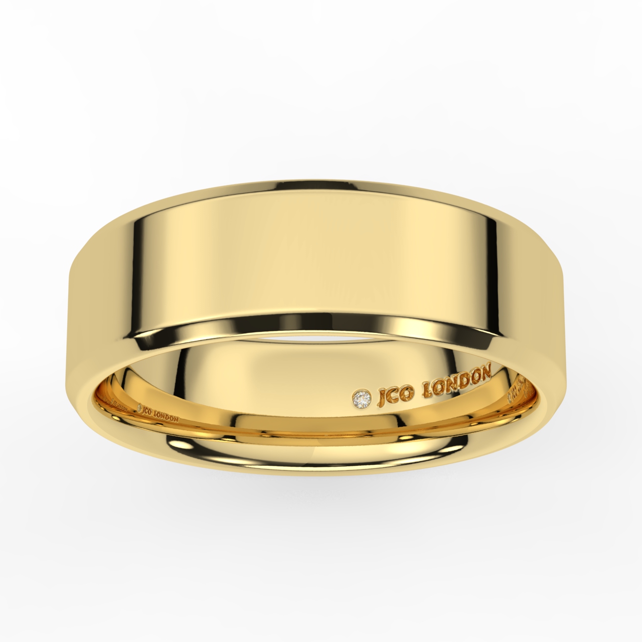 Flat Court Bevel Plain Wedding Band