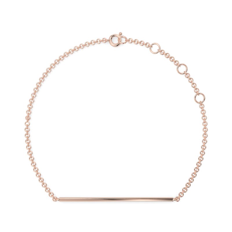 0.25 CT Lab Grown Dimaond Bar Pave Bracelet Pave Set In 18K Rose Gold