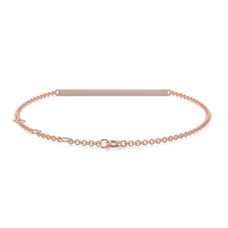 0.25 CT Lab Grown Dimaond Bar Pave Bracelet Pave Set In 18K Rose Gold