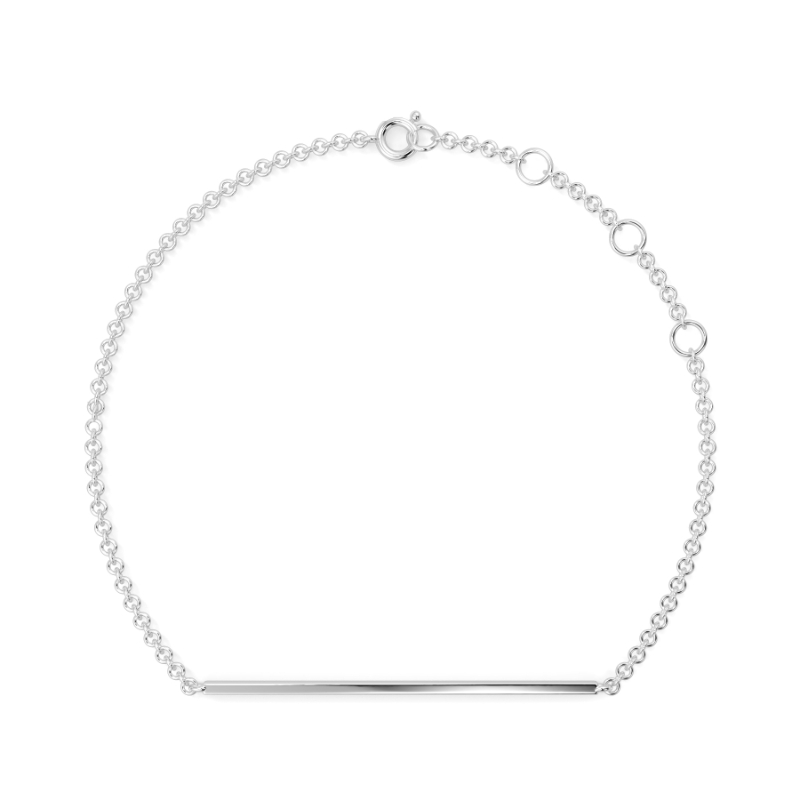 0.25 CT Lab Grown Dimaond Bar Pave Bracelet Pave Set In 18K White Gold