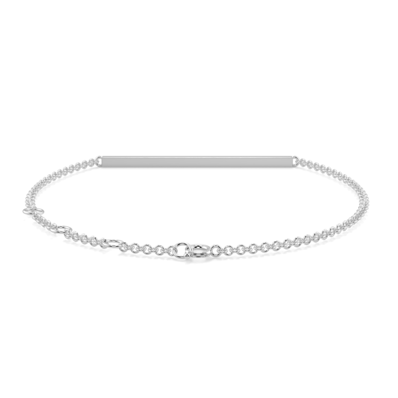 0.25 CT Lab Grown Dimaond Bar Pave Bracelet Pave Set In 18K White Gold