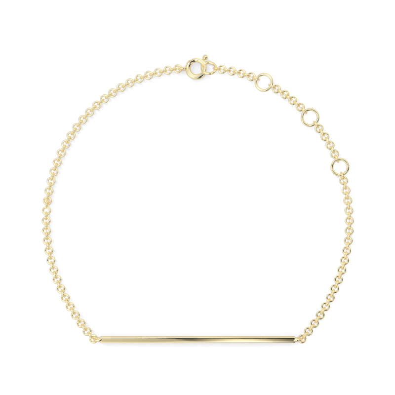 0.25 CT Lab Grown Dimaond Bar Pave Bracelet Pave Set In 14K Yellow Gold