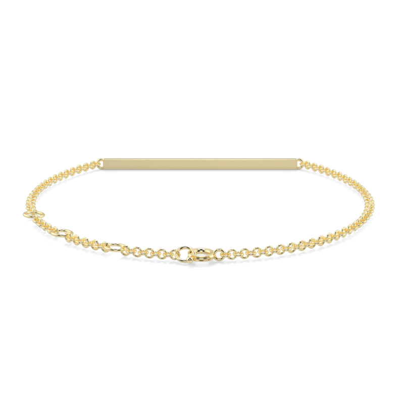 0.25 CT Lab Grown Dimaond Bar Pave Bracelet Pave Set In 14K Yellow Gold