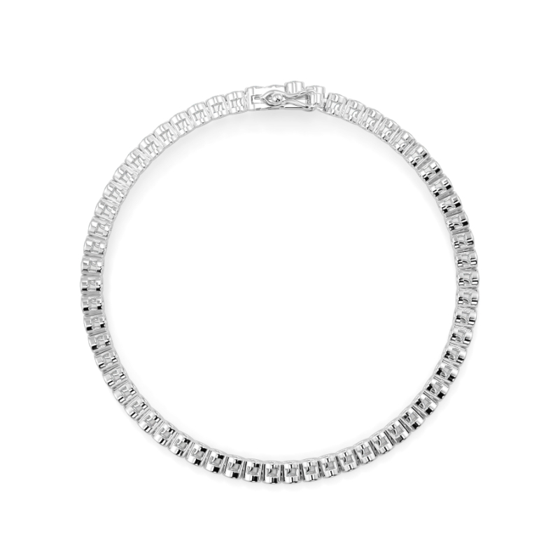 1.5 CT Lab Grown Classic Bezel Set Diamond Tennis Bracelet Bezel Set In 18K White Gold