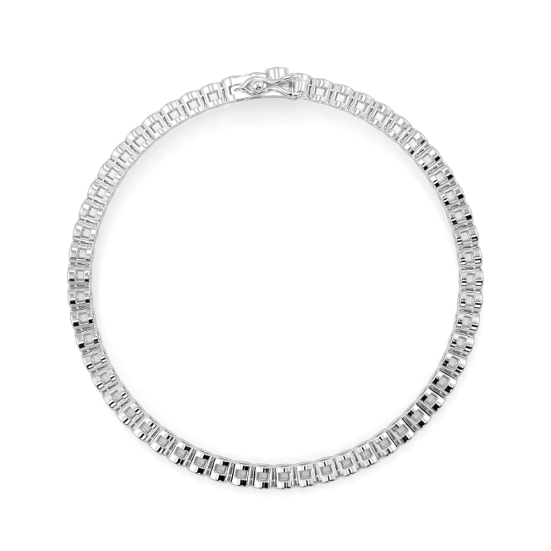 2 CT Lab Grown Classic Bezel Set Diamond Tennis Bracelet Bezel Set In 18K White Gold