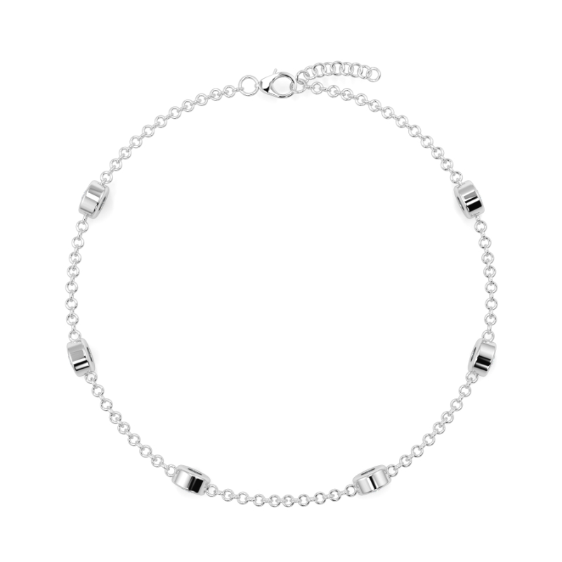 0.27 CT Lab Grown 6 Diamond Bezel Set Bracelet Bezel Set In 18K White Gold