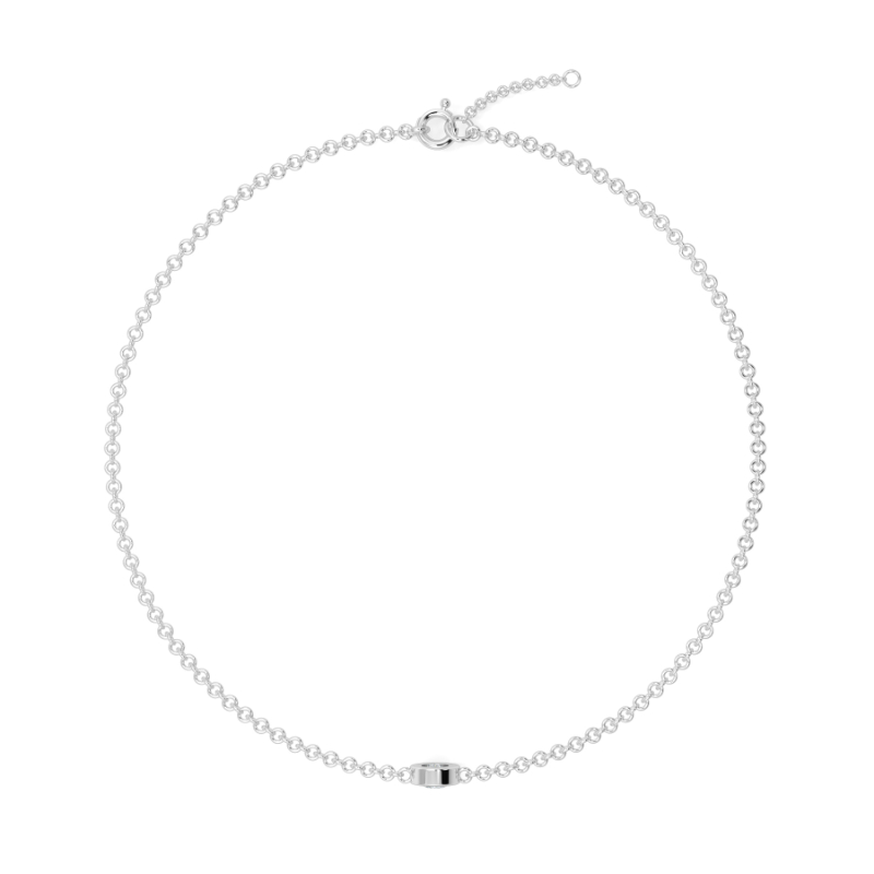 0.07 CT Lab Grown Single Diamond Bezel Bracelet Bezel Set In 18K White Gold