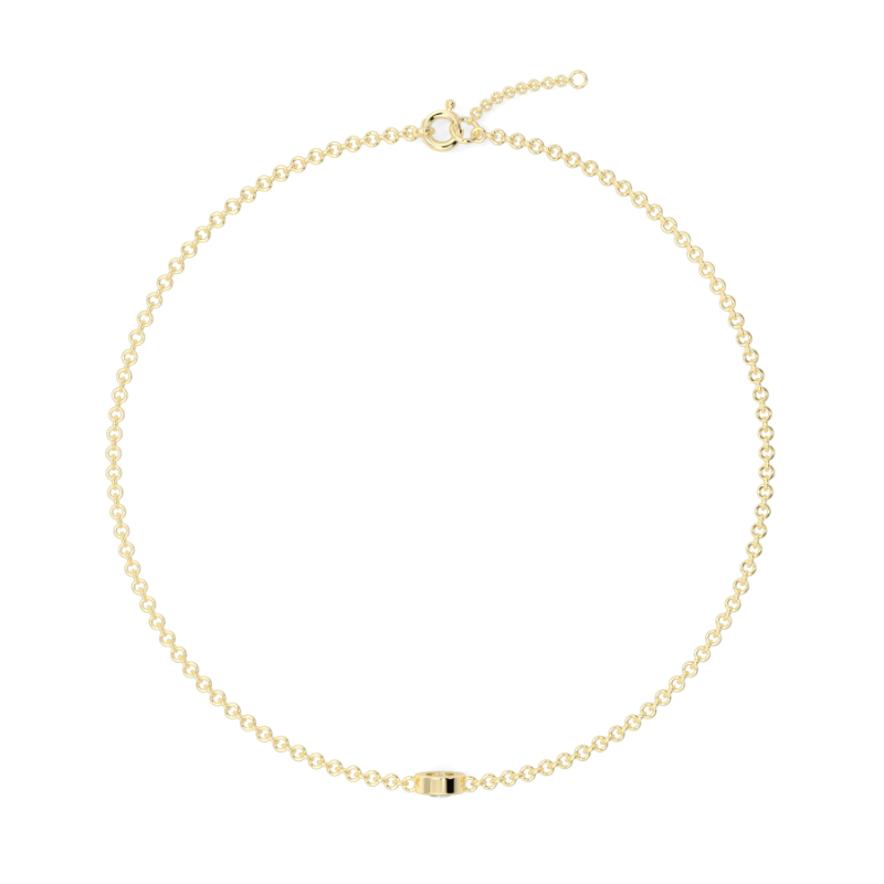 0.07 CT Lab Grown Single Diamond Bezel Bracelet Bezel Set In 9K Yellow Gold
