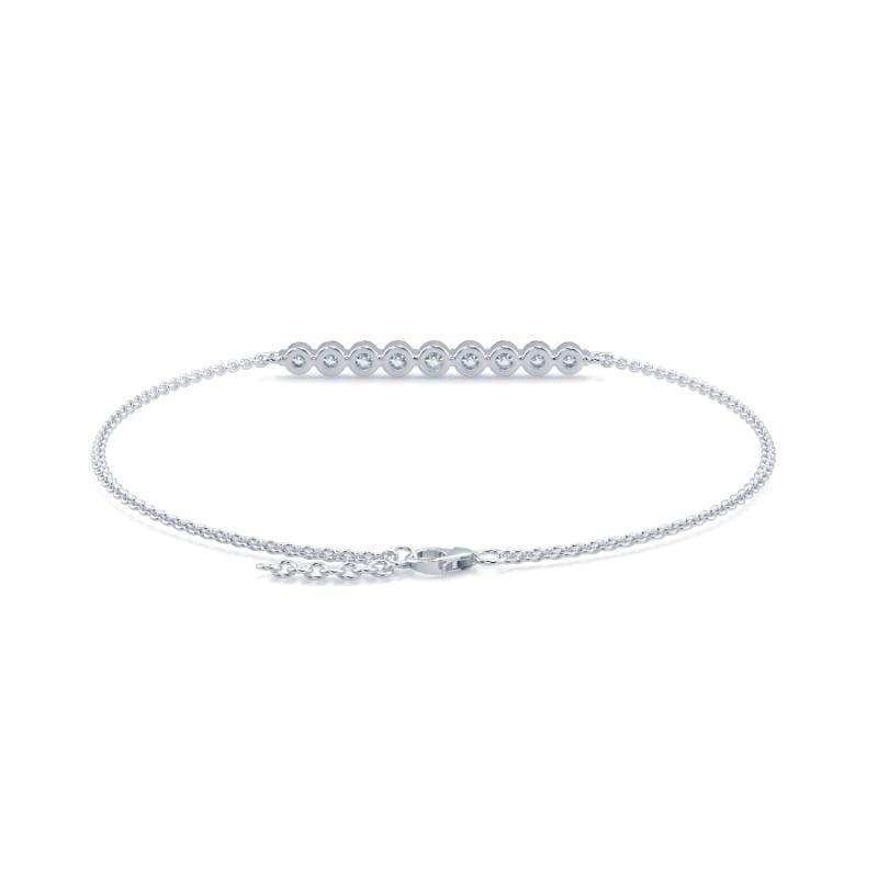 0.3 CT Lab Grown 9 Diamond Graduated Diamond Bracelet Shared Claw Set In 18K White Gold