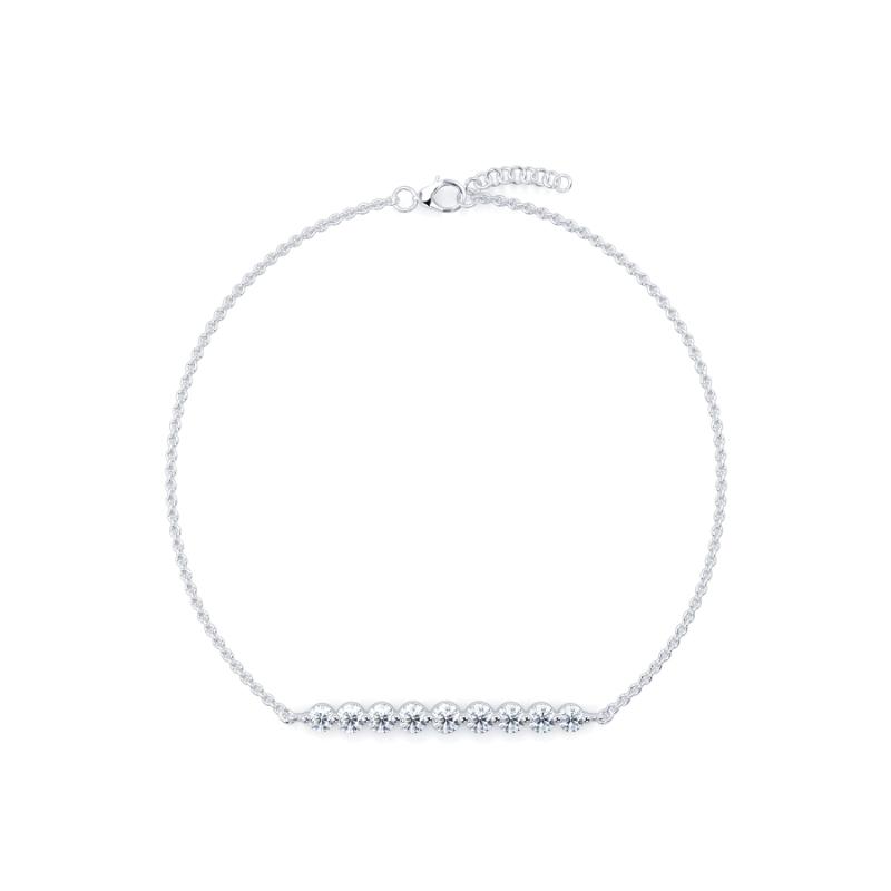 0.3 CT Lab Grown 9 Diamond Graduated Diamond Bracelet Shared Claw Set In 18K White Gold