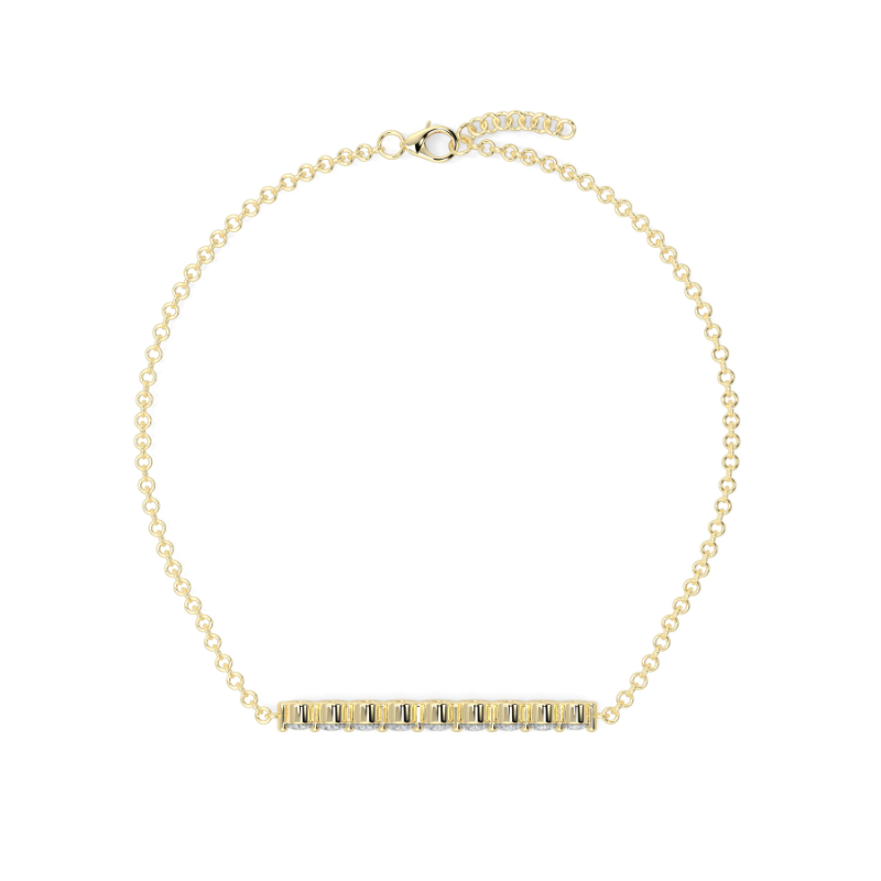 0.3 CT Lab Grown 9 Diamond Graduated Diamond Bracelet Shared Claw Set In 9K Yellow Gold