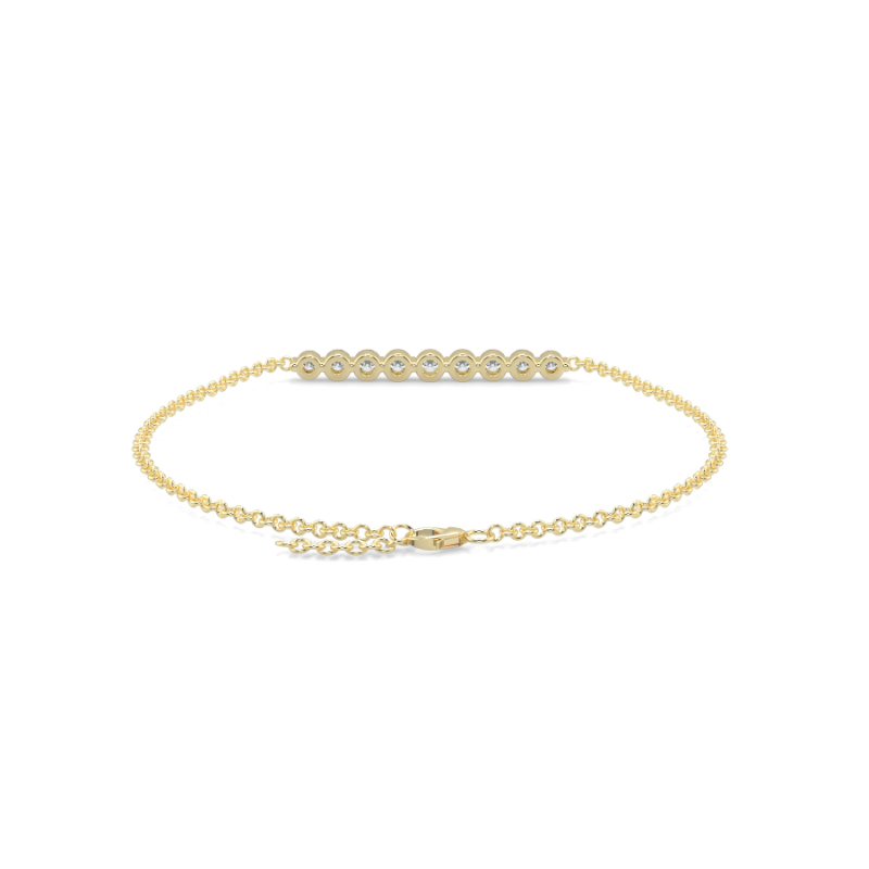 0.3 CT Lab Grown 9 Diamond Graduated Diamond Bracelet Shared Claw Set In 9K Yellow Gold