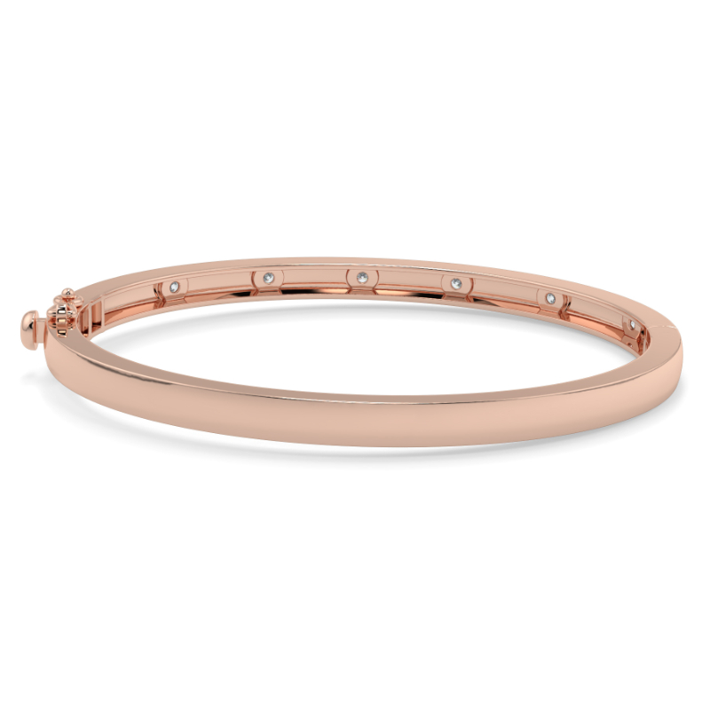 0.45 CT Lab Grown Diamond Bangle Shared Claw Set In 14K Rose Gold