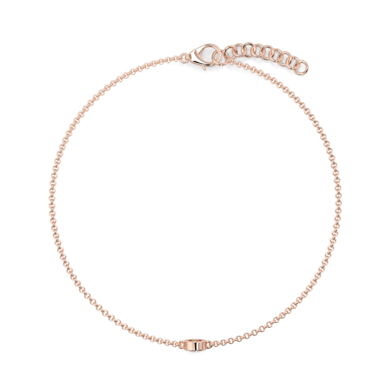 0.15 CT Lab Grown Round Diamond Chain Bracelet Bezel Set In 14K Rose Gold
