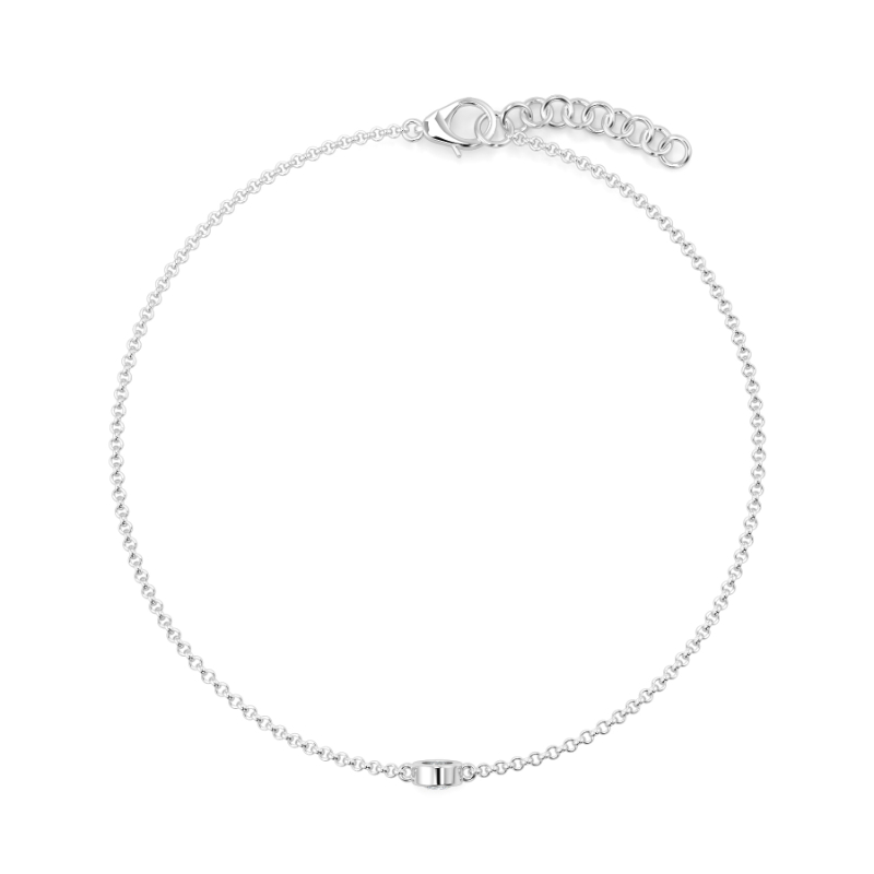 0.15 CT Lab Grown Round Diamond Chain Bracelet Bezel Set In 18K White Gold
