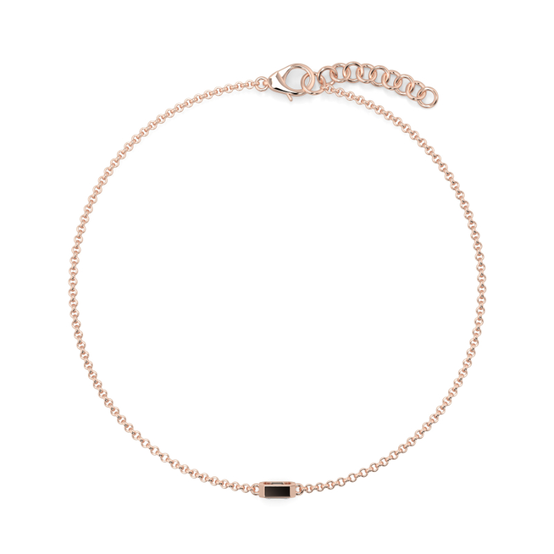 0.21 CT Lab Grown Emerald Diamond Chain Bracelet Bezel Set In 9K Rose Gold