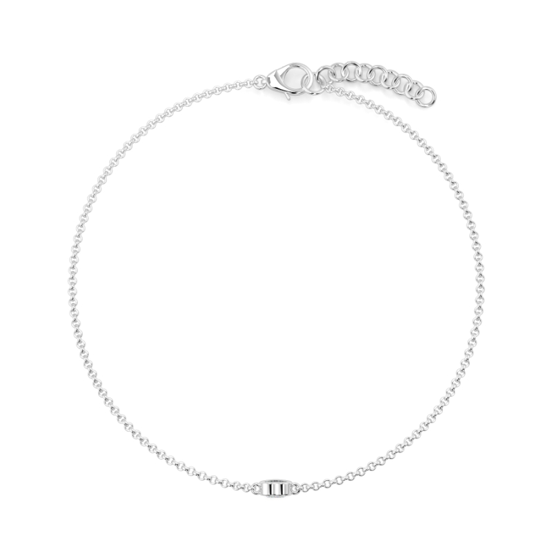 0.15 CT Lab Grown Heart Diamond Chain Bracelet Bezel Set In Platinum
