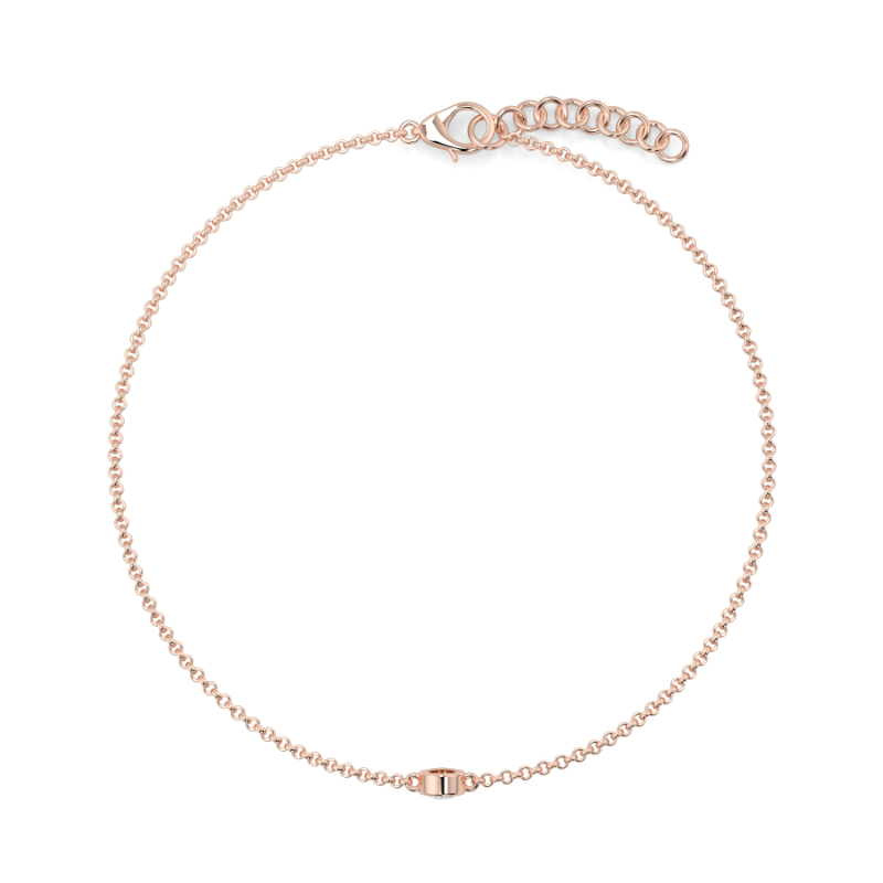 0.15 CT Lab Grown Pear Diamond Chain Bracelet Bezel Set In 14K Rose Gold