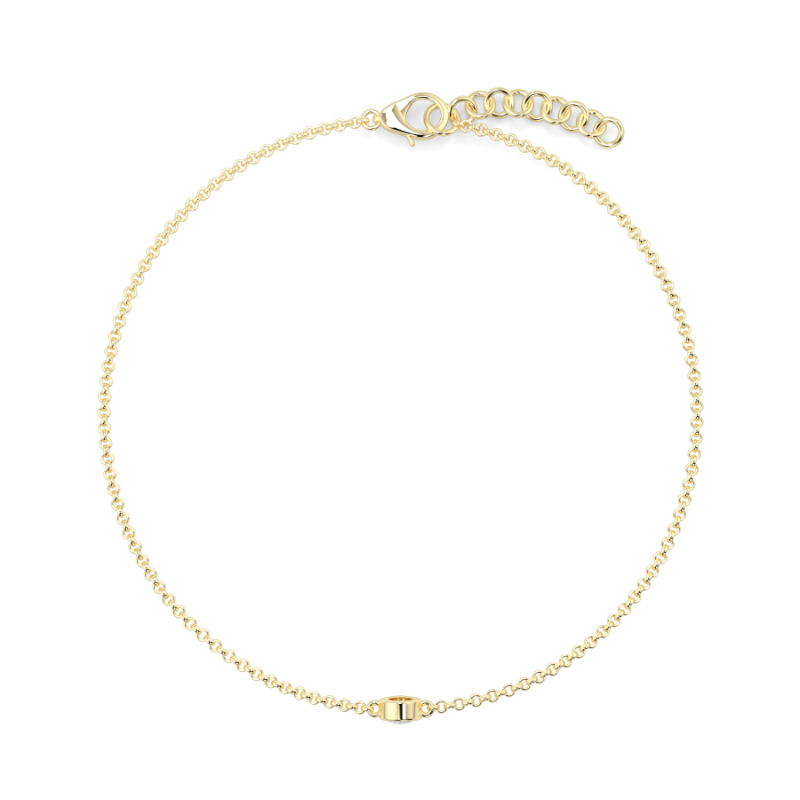 0.15 CT Lab Grown Pear Diamond Chain Bracelet Bezel Set In 9K Yellow Gold