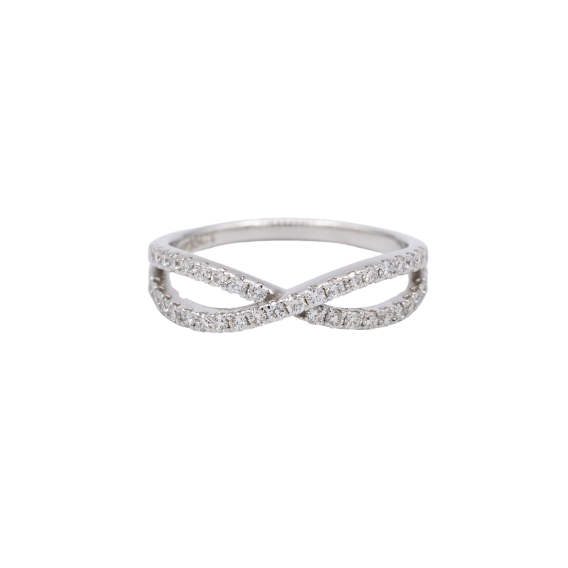 18K White Gold Infinity twist band