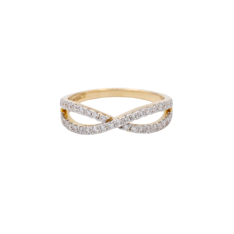 18K Yellow Gold Infinity twist band