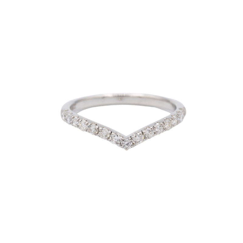 18K White Gold Wishbone band