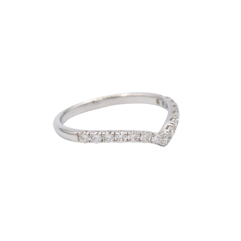 18K White Gold Wishbone band