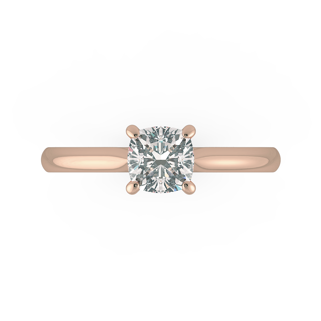 Cushion Solitaire Engagement Rings